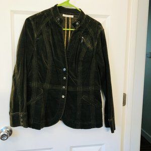 NWOT. Olive Green Brushed Velvet Jacket.  Coldwater Creek. Large